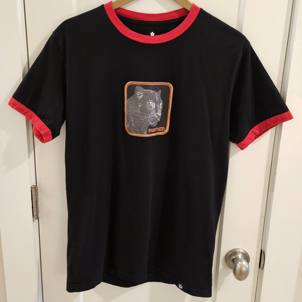 Goorin Brothers Short-Sleeve T-Shirt - Panther Logo - Size Large - Black & Red